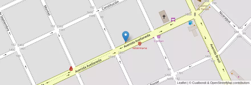 Mapa de ubicacion de Grido en Argentina, Buenos Aires, Partido De Tandil, Tandil.