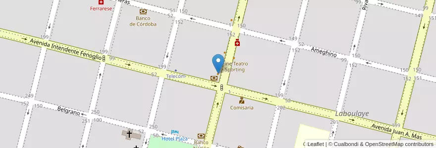 Mapa de ubicacion de Grido en Аргентина, Кордова, Departamento Presidente Roque Sáenz Peña, Pedanía La Amarga, Municipio De Laboulaye, Laboulaye.