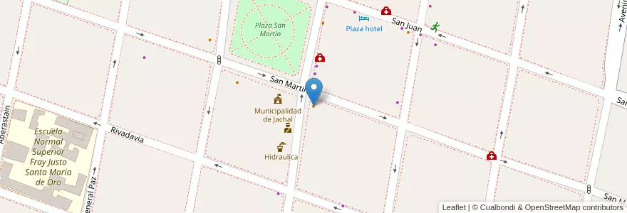 Mapa de ubicacion de Grido en アルゼンチン, チリ, サンフアン州, San José De Jáchal.