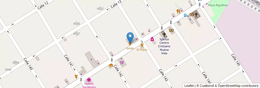 Mapa de ubicacion de Grido en Argentine, Province De Buenos Aires, Partido De Berazategui, Berazategui.