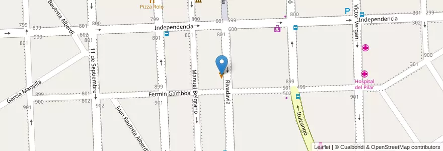 Mapa de ubicacion de Grido en Аргентина, Буэнос-Айрес, Partido Del Pilar, Pilar.