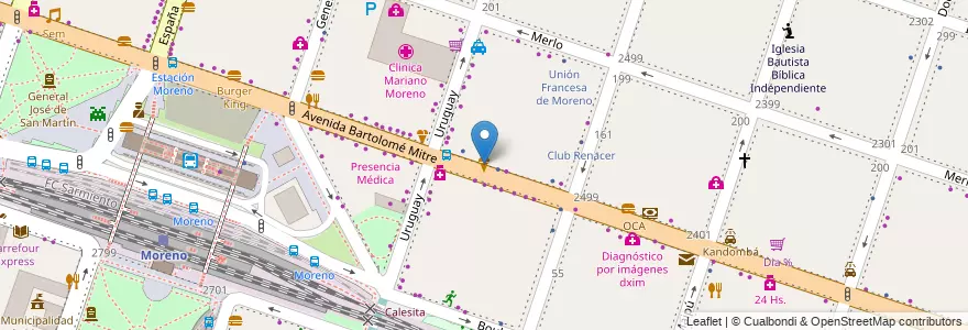 Mapa de ubicacion de Grido en Argentina, Provincia Di Buenos Aires, Partido De Moreno, Moreno.