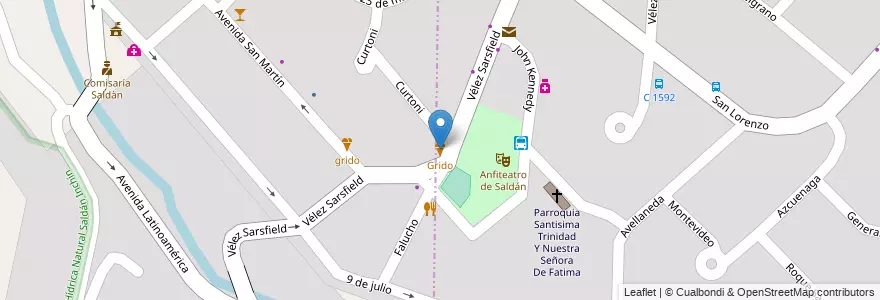 Mapa de ubicacion de Grido en 阿根廷, Córdoba, Municipio De Saldán, Departamento Capital, Pedanía Capital, Córdoba.