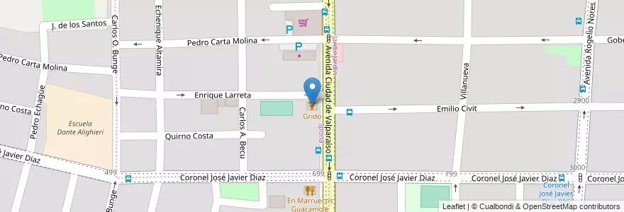 Mapa de ubicacion de Grido en الأرجنتين, Córdoba, Departamento Capital, Pedanía Capital, Córdoba, Municipio De Córdoba.