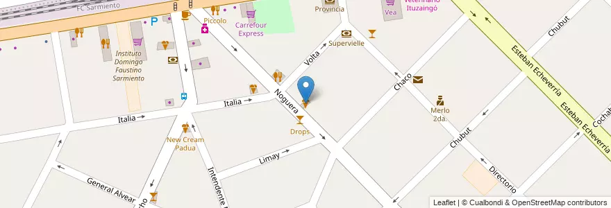 Mapa de ubicacion de Grido en Argentinië, Buenos Aires, Partido De Merlo, San Antonio De Padua.