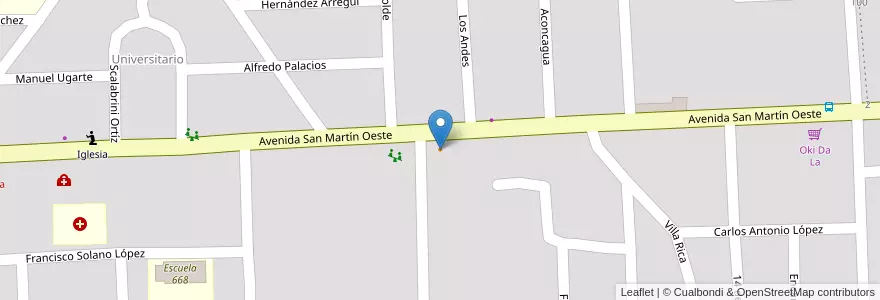 Mapa de ubicacion de Grido en Arjantin, Misiones, Departamento Eldorado, Municipio De Eldorado, Eldorado.