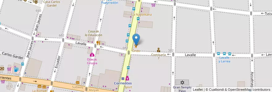 Mapa de ubicacion de Grido, Balvanera en Arjantin, Ciudad Autónoma De Buenos Aires, Comuna 3, Buenos Aires.