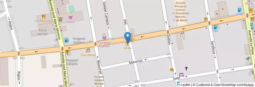 Mapa de ubicacion de Grido, Caballito en Argentinië, Ciudad Autónoma De Buenos Aires, Buenos Aires, Comuna 6.