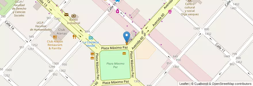 Mapa de ubicacion de Grido, Casco Urbano en 아르헨티나, 부에노스아이레스주, Partido De La Plata, La Plata.