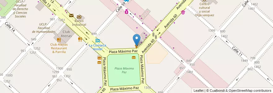 Mapa de ubicacion de Grido, Casco Urbano en Argentinië, Buenos Aires, Partido De La Plata, La Plata.