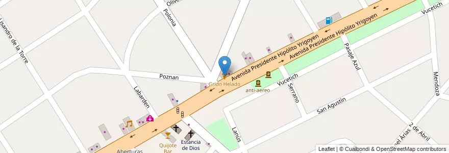 Mapa de ubicacion de Grido Helado en Arjantin, Buenos Aires, Partido De José C. Paz.