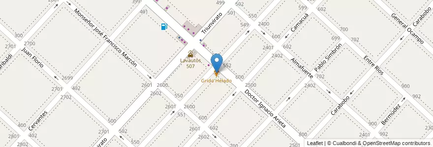 Mapa de ubicacion de Grido Helado en Argentinië, Buenos Aires, Partido De La Matanza, Villa Luzuriaga.