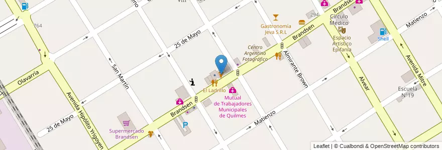Mapa de ubicacion de Grido Helado en Аргентина, Буэнос-Айрес, Partido De Quilmes, Quilmes.