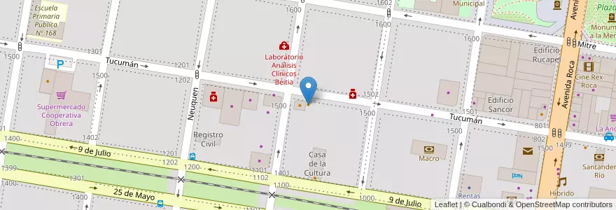 Mapa de ubicacion de Grido Helados en 아르헨티나, 리오네그로주, General Roca, Departamento General Roca, General Roca.