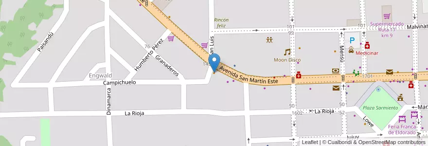 Mapa de ubicacion de Grido Helados en Arjantin, Misiones, Departamento Eldorado, Municipio De Eldorado, Eldorado.