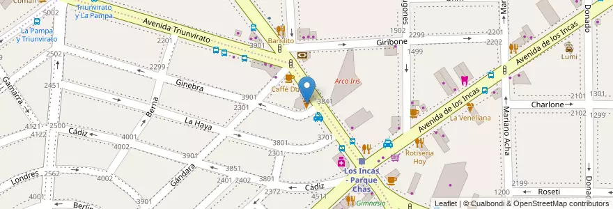 Mapa de ubicacion de Grido Helados, Parque Chas en Arjantin, Ciudad Autónoma De Buenos Aires, Buenos Aires, Comuna 15.