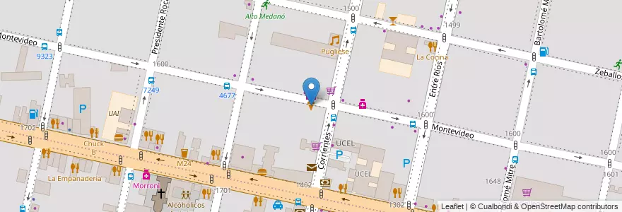 Mapa de ubicacion de Grido Helados en アルゼンチン, サンタフェ州, Departamento Rosario, Municipio De Rosario, ロサリオ.