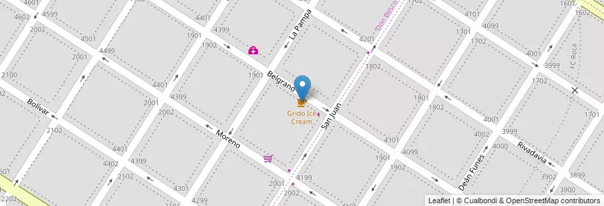 Mapa de ubicacion de Grido Ice Cream en Argentina, Buenos Aires, Partido De General Pueyrredón, Mar Del Plata.