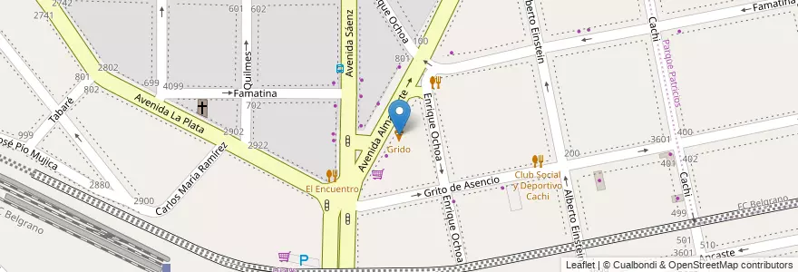 Mapa de ubicacion de Grido, Nueva Pompeya en Argentinië, Ciudad Autónoma De Buenos Aires, Comuna 4, Buenos Aires.