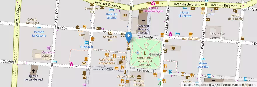 Mapa de ubicacion de Grido en الأرجنتين, Salta, Capital, Municipio De Salta, Salta.