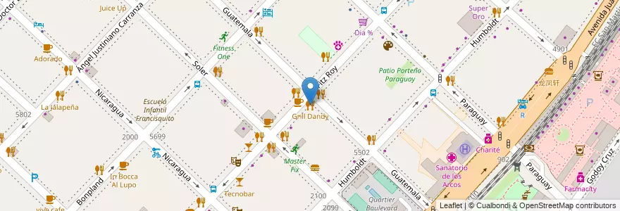 Mapa de ubicacion de Grill Dandy, Palermo en Argentina, Ciudad Autónoma De Buenos Aires, Buenos Aires, Comuna 14.