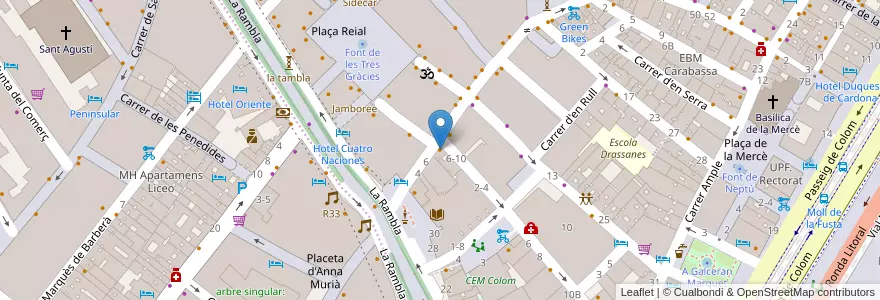Mapa de ubicacion de Grill Room en Spanien, Katalonien, Barcelona, Barcelonès, Barcelona.