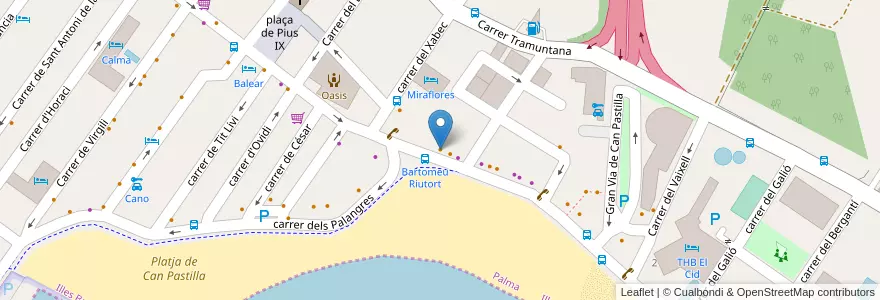 Mapa de ubicacion de Grillmeister Can Pastilla en スペイン, バレアレス諸島, España (Mar Territorial), パルマ, バレアレス諸島, パルマ.