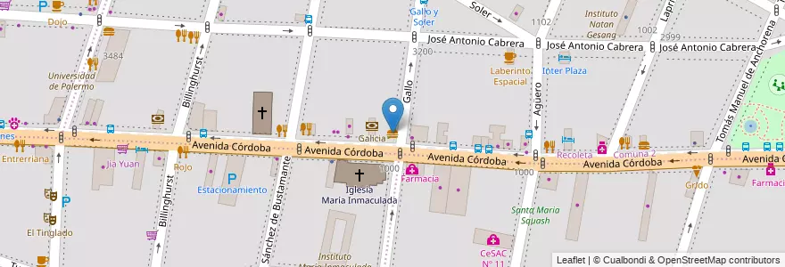 Mapa de ubicacion de Grillo´s, Recoleta en Argentinien, Ciudad Autónoma De Buenos Aires, Comuna 2, Buenos Aires.