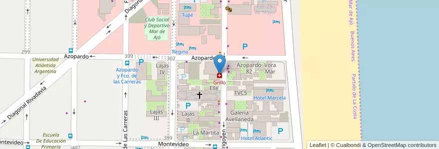 Mapa de ubicacion de Grillo en アルゼンチン, Mar De Ajó.