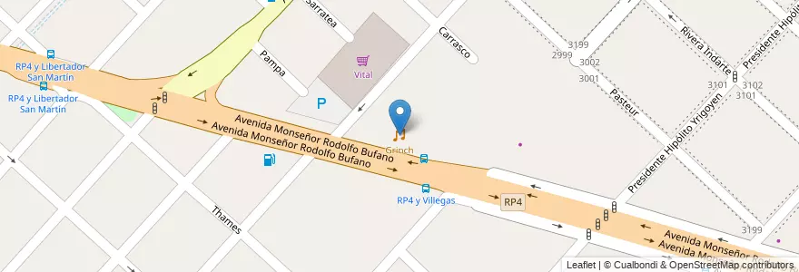 Mapa de ubicacion de Grinch en Arjantin, Buenos Aires, Partido De La Matanza, San Justo.