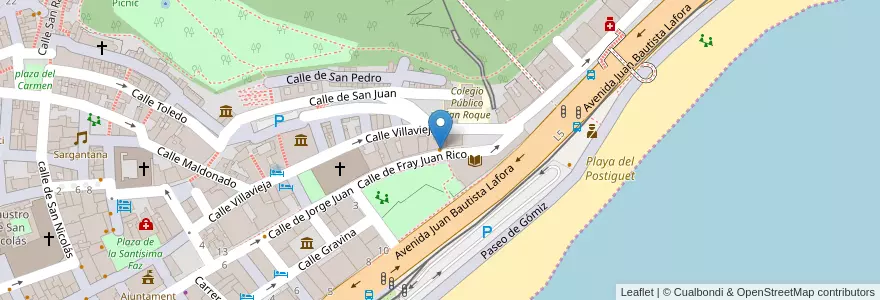 Mapa de ubicacion de Grizzly Bar en اسپانیا, Comunitat Valenciana, Alacant / Alicante, L'Alacantí, Alacant / Alicante.