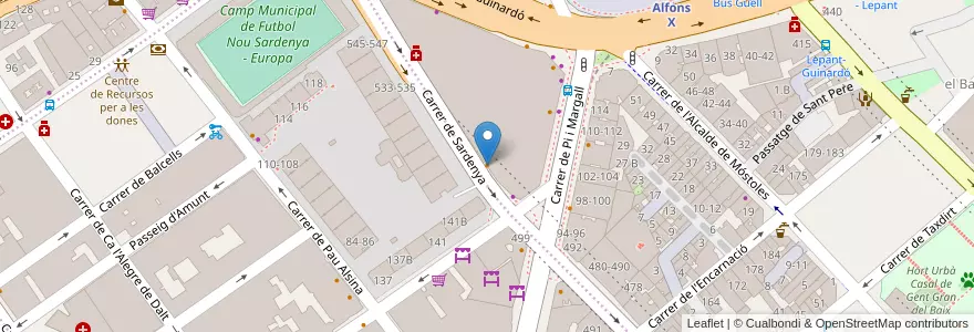 Mapa de ubicacion de Groin's en Испания, Каталония, Барселона, Барселонес, Барселона.