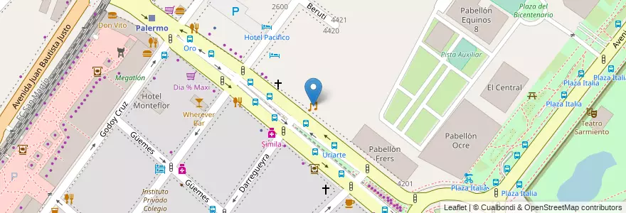 Mapa de ubicacion de Groove, Palermo en アルゼンチン, Ciudad Autónoma De Buenos Aires, ブエノスアイレス, Comuna 14.