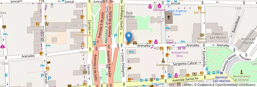 Mapa de ubicacion de Gros Café, Retiro en Argentinië, Ciudad Autónoma De Buenos Aires, Comuna 1, Buenos Aires.