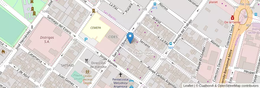 Mapa de ubicacion de Grosso Gym en الأرجنتين, تشيلي, محافظة سانتا كروز, Deseado, Caleta Olivia.