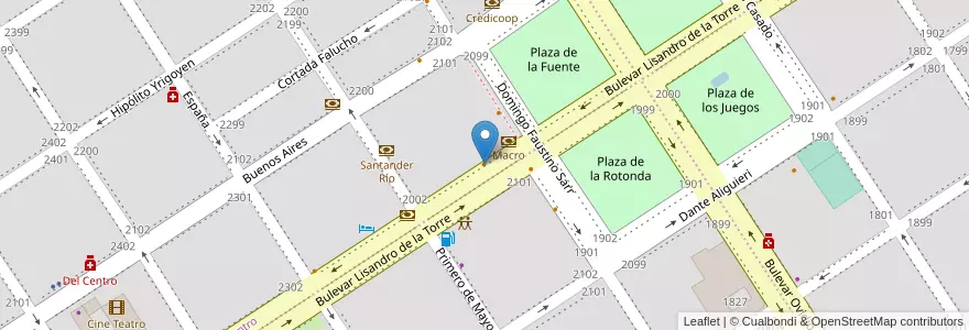 Mapa de ubicacion de Grüne en 아르헨티나, Santa Fe, Departamento Caseros, Municipio De Casilda, Casilda.