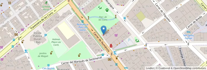 Mapa de ubicacion de Grup Doctor Bladé en إسبانيا, كتالونيا, برشلونة, بارسلونس, Barcelona.
