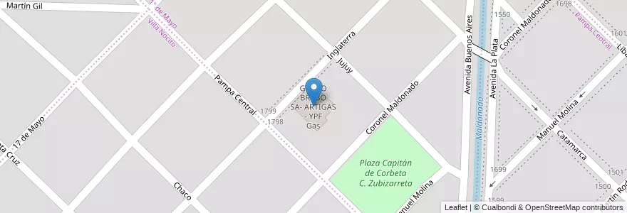Mapa de ubicacion de GRUPO BRABO SA- ARTIGAS - YPF Gas en 阿根廷, 布宜诺斯艾利斯省, Partido De Bahía Blanca, Bahía Blanca.