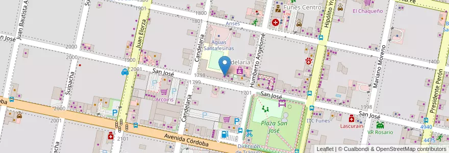 Mapa de ubicacion de Grupo Cell en アルゼンチン, サンタフェ州, Departamento Rosario, Municipio De Funes, Funes.