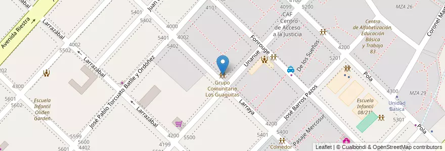 Mapa de ubicacion de Grupo Comunitario Los Guaguitas, Villa Lugano en Argentina, Ciudad Autónoma De Buenos Aires, Buenos Aires, Comuna 8.