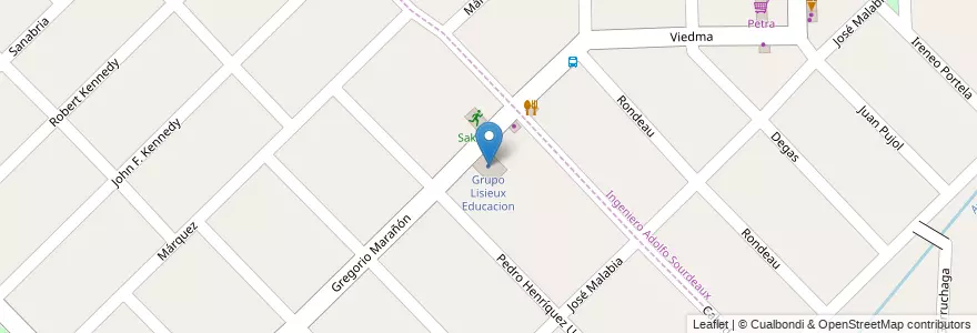 Mapa de ubicacion de Grupo Lisieux Educacion en アルゼンチン, ブエノスアイレス州, Partido De Malvinas Argentinas, Villa De Mayo.
