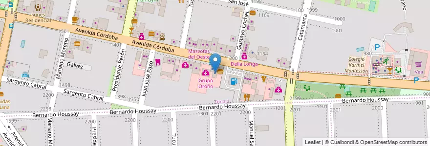 Mapa de ubicacion de Grupo Sancor Seguros en アルゼンチン, サンタフェ州, Departamento Rosario, Municipio De Funes, Funes.
