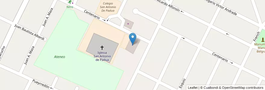 Mapa de ubicacion de Grupo Scout "San Antonio" D5 - Z11 - SAAC en アルゼンチン, ブエノスアイレス州, Partido De Merlo, San Antonio De Padua.