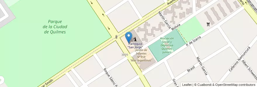 Mapa de ubicacion de Grupo Scouts 168 "Almirante Brown" en Arjantin, Buenos Aires, Partido De Quilmes, Quilmes.