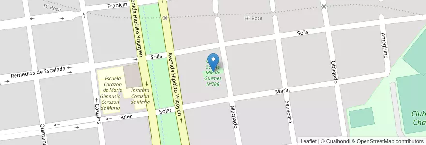 Mapa de ubicacion de Grupo Scouts MM de Güemes Nº788 en Argentinië, Buenos Aires, Partido De Chascomús, Chascomús.