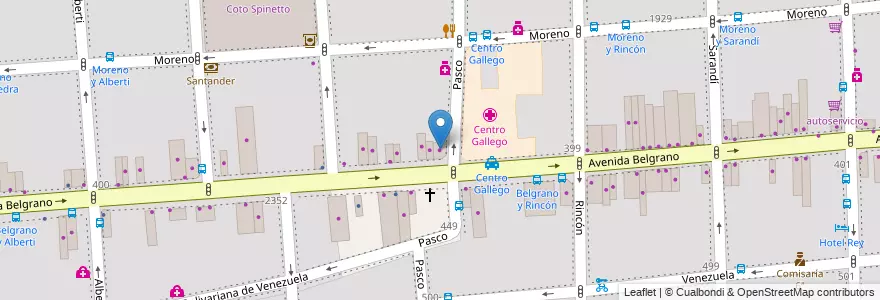 Mapa de ubicacion de Grupo Veta, Balvanera en 阿根廷, Ciudad Autónoma De Buenos Aires, Comuna 3, 布宜诺斯艾利斯.