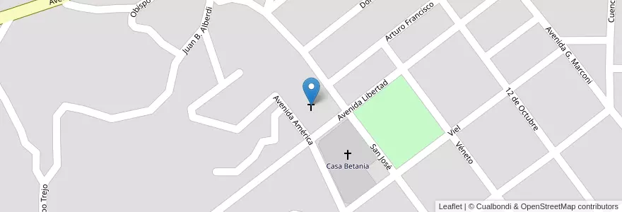 Mapa de ubicacion de Gruta de la Virgen de los Pobres en Argentina, Córdoba, Departamento Punilla, Pedanía San Antonio, Municipio De La Falda.