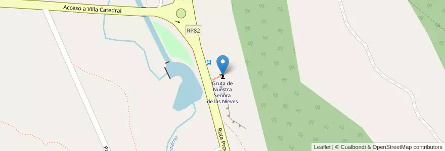 Mapa de ubicacion de Gruta de Nuestra Señora de las Nieves en آرژانتین, شیلی, استان ریو نگرو، آرژانتین, Departamento Bariloche, Municipio De San Carlos De Bariloche.