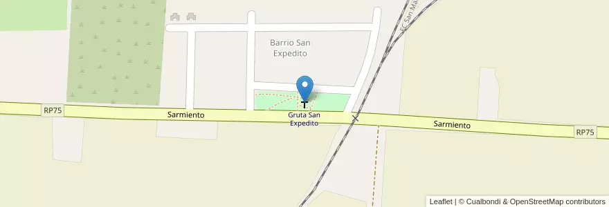 Mapa de ubicacion de Gruta San Expedito en Argentina, San Juan, Chile, Albardón.