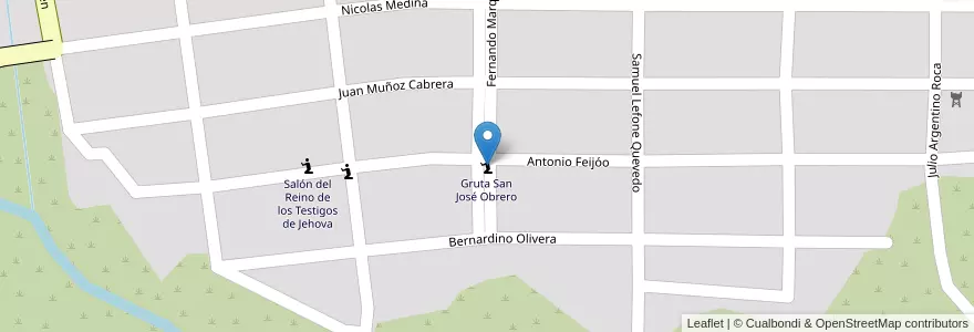 Mapa de ubicacion de Gruta San José Obrero en Arjantin, Salta, Capital, Municipio De Salta, Salta.
